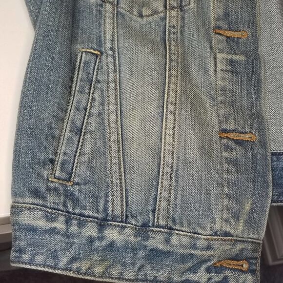 GAP 1969 Distressed Button Down Denim Jean Vest - Picture 7 of 15